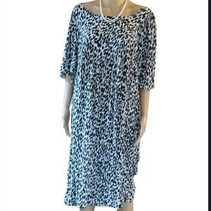 Women's Go Softly Patio, Size Large Boatneck MuuMuu Housecoat Dress w/ Pockets